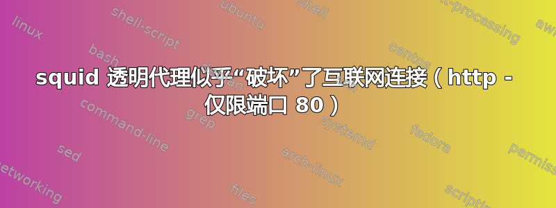 squid 透明代理似乎“破坏”了互联网连接（http - 仅限端口 80）