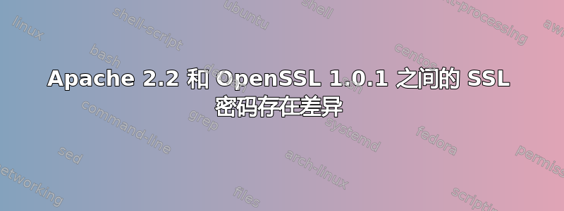 Apache 2.2 和 OpenSSL 1.0.1 之间的 SSL 密码存在差异