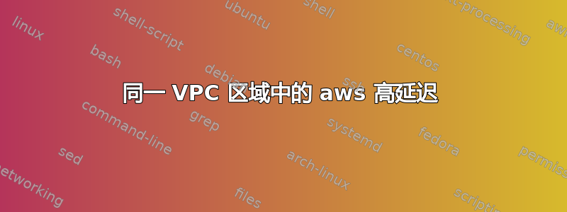 同一 VPC 区域中的 aws 高延迟