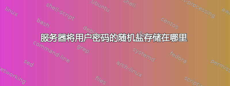 服务器将用户密码的随机盐存储在哪里