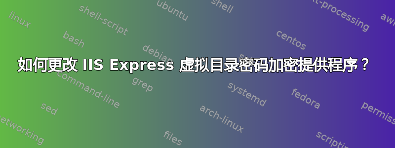 如何更改 IIS Express 虚拟目录密码加密提供程序？