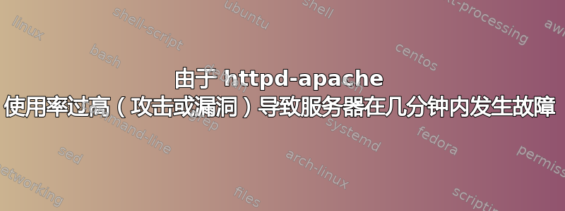 由于 httpd-apache 使用率过高（攻击或漏洞）导致服务器在几分钟内发生故障