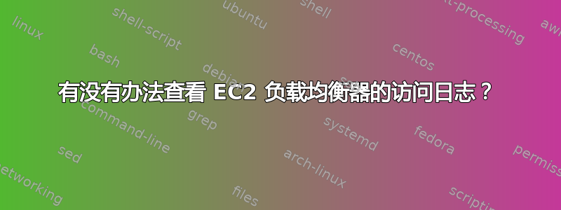 有没有办法查看 EC2 负载均衡器的访问日志？