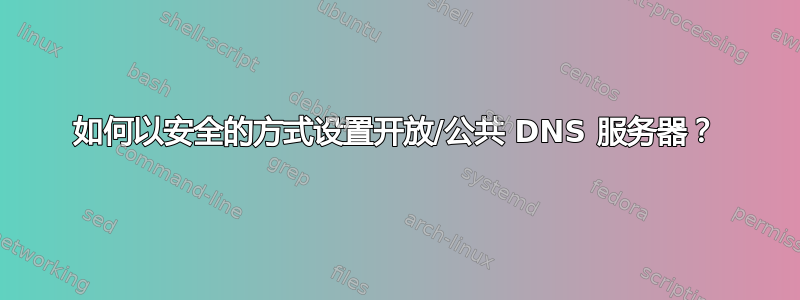 如何以安全的方式设置开放/公共 DNS 服务器？