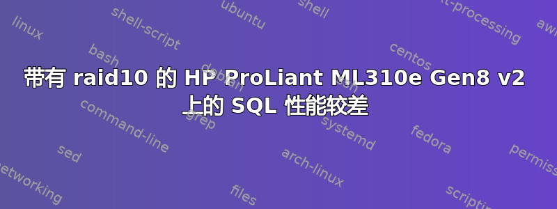 带有 raid10 的 HP ProLiant ML310e Gen8 v2 上的 SQL 性能较差