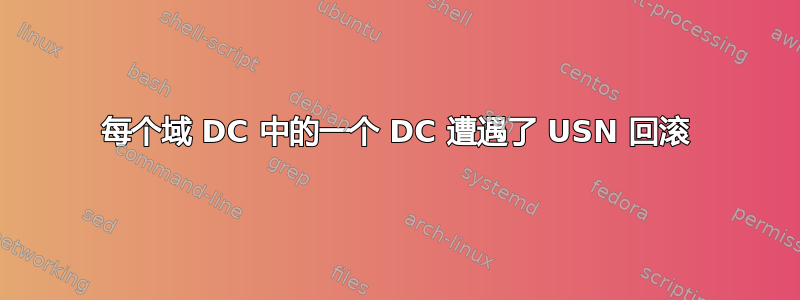 每个域 DC 中的一个 DC 遭遇了 USN 回滚