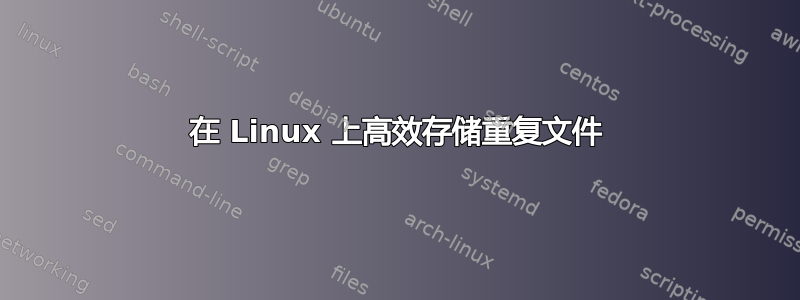 在 Linux 上高效存储重复文件