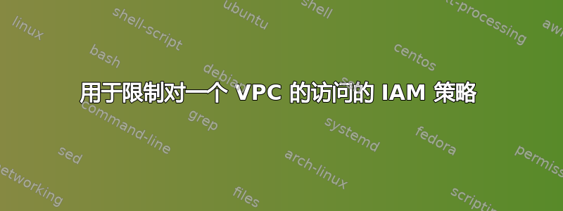 用于限制对一个 VPC 的访问的 IAM 策略