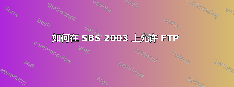 如何在 SBS 2003 上允许 FTP