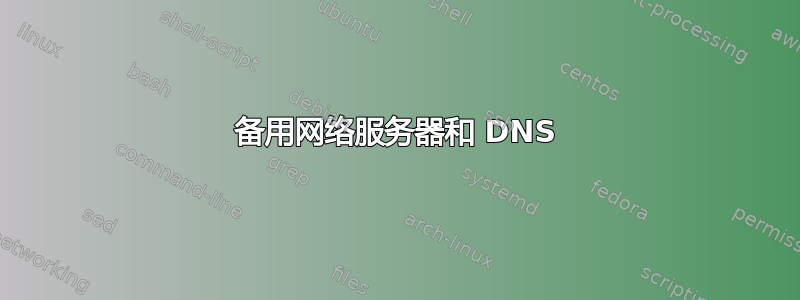 备用网络服务器和 DNS