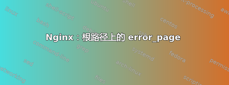 Nginx：根路径上的 error_page