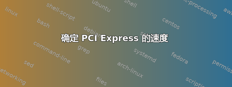 确定 PCI Express 的速度