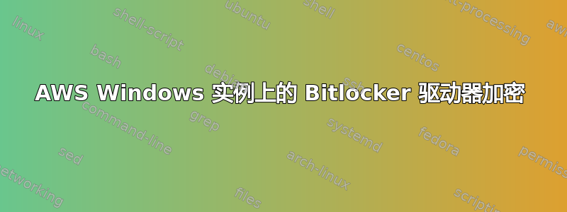 AWS Windows 实例上的 Bitlocker 驱动器加密