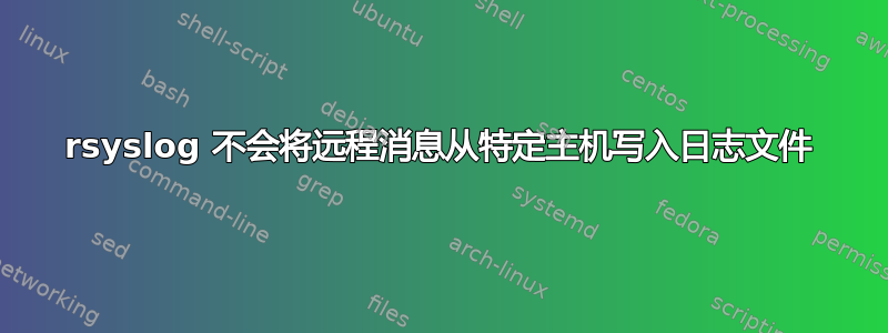 rsyslog 不会将远程消息从特定主机写入日志文件