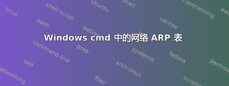 Windows cmd 中的网络 ARP 表