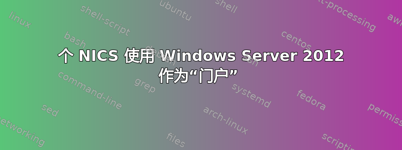 2 个 NICS 使用 Windows Server 2012 作为“门户”