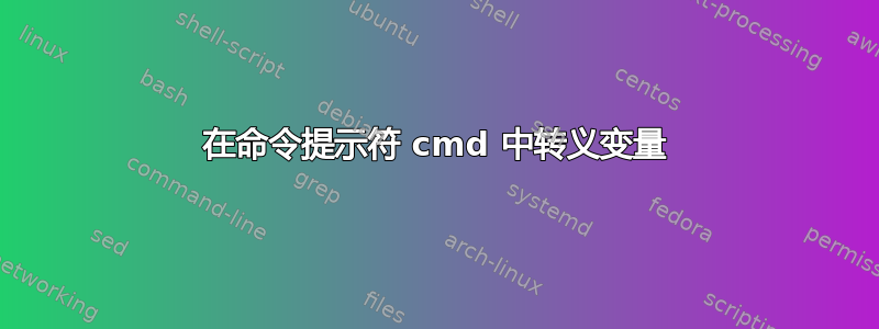 在命令提示符 cmd 中转义变量