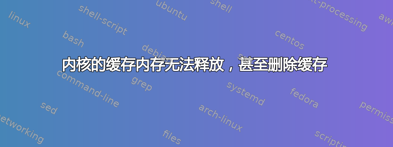 内核的缓存内存无法释放，甚至删除缓存