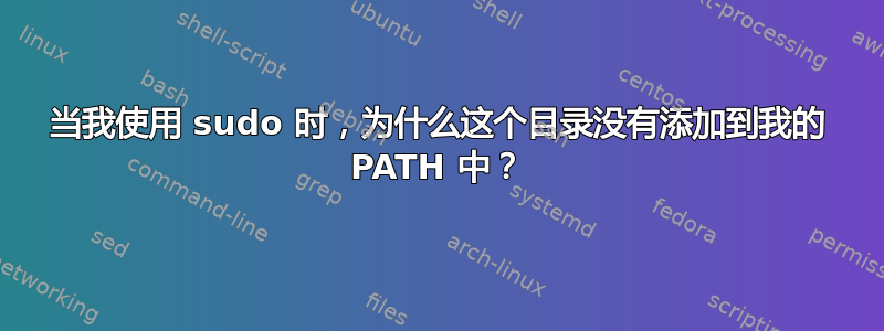 当我使用 sudo 时，为什么这个目录没有添加到我的 PATH 中？