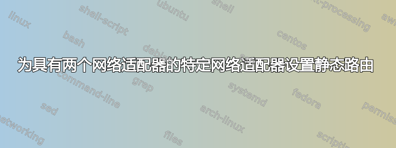 为具有两个网络适配器的特定网络适配器设置静态路由