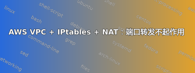 AWS VPC + IPtables + NAT：端口转发不起作用