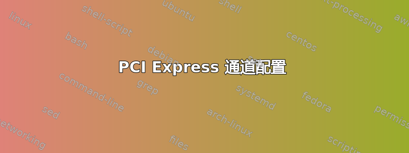 PCI Express 通道配置