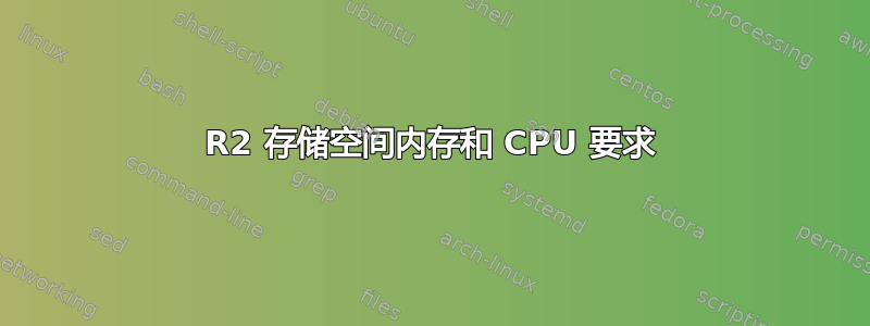 2012R2 存储空间内存和 CPU 要求