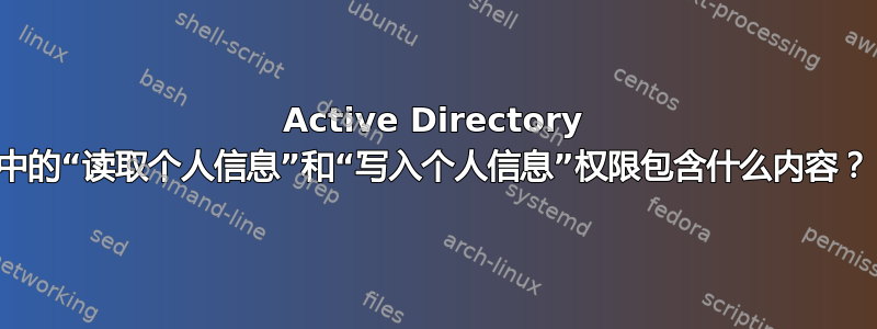 Active Directory 中的“读取个人信息”和“写入个人信息”权限包含什么内容？