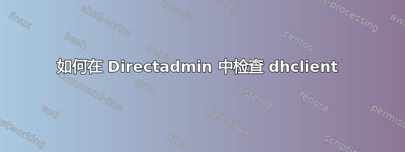 如何在 Directadmin 中检查 dhclient 