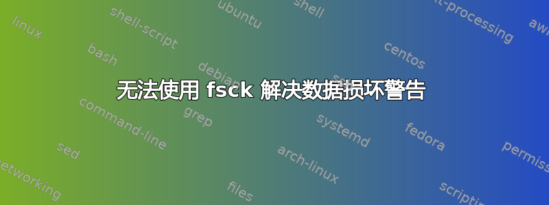 无法使用 fsck 解决数据损坏警告