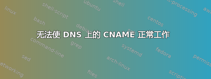 无法使 DNS 上的 CNAME 正常工作 