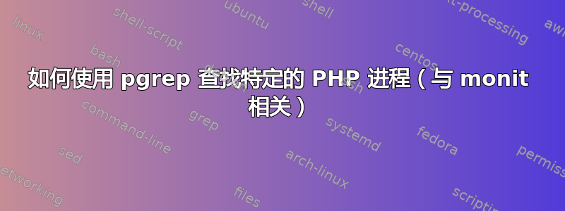 如何使用 pgrep 查找特定的 PHP 进程（与 monit 相关）