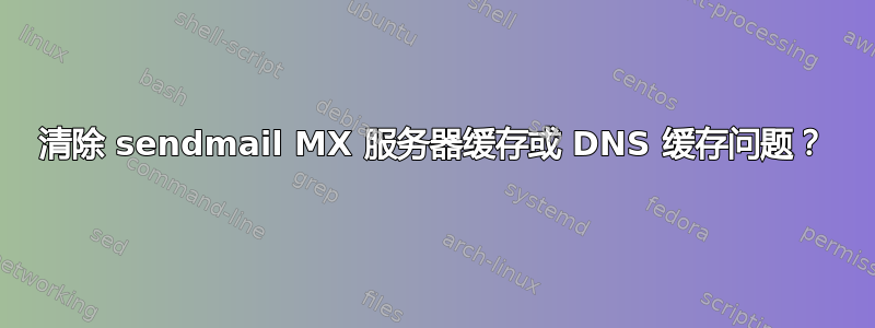 清除 sendmail MX 服务器缓存或 DNS 缓存问题？