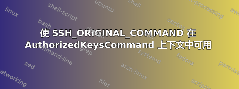 使 SSH_ORIGINAL_COMMAND 在 AuthorizedKeysCommand 上下文中可用