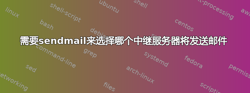 需要sendmail来选择哪个中继服务器将发送邮件