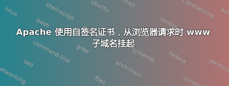 Apache 使用自签名证书，从浏览器请求时 www 子域名挂起