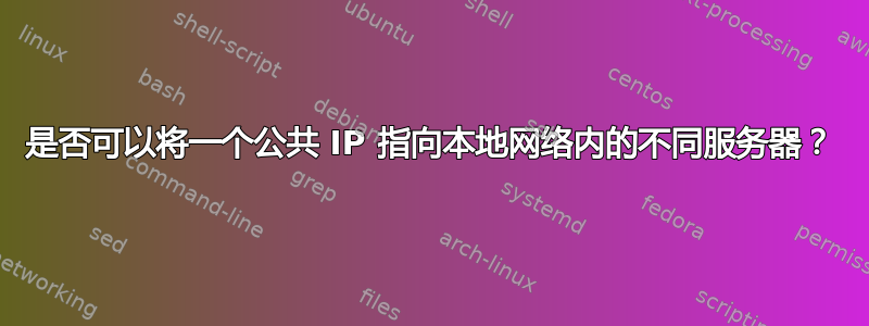 是否可以将一个公共 IP 指向本地网络内的不同服务器？