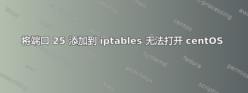 将端口 25 添加到 iptables 无法打开 centOS