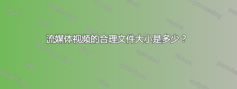 流媒体视频的合理文件大小是多少？