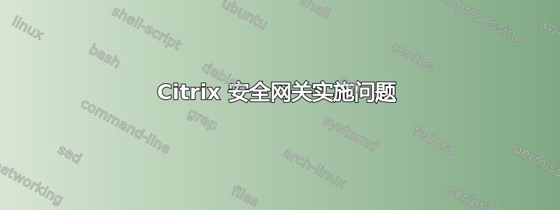 Citrix 安全网关实施问题