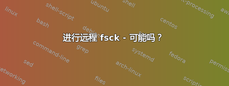 进行远程 fsck - 可能吗？