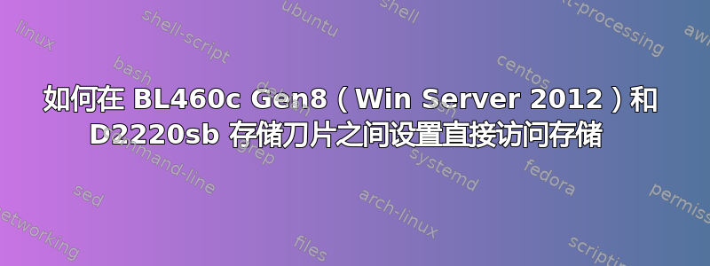 如何在 BL460c Gen8（Win Server 2012）和 D2220sb 存储刀片之间设置直接访问存储 