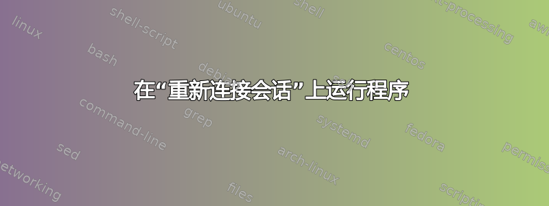 在“重新连接会话”上运行程序