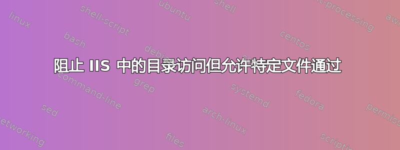 阻止 IIS 中的目录访问但允许特定文件通过