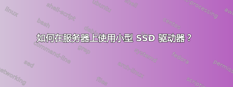 如何在服务器上使用小型 SSD 驱动器？