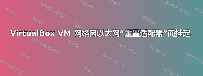 VirtualBox VM 网络因以太网“重置适配器”而挂起