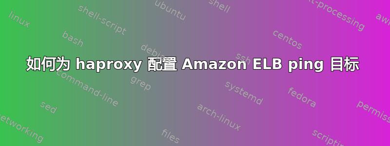 如何为 haproxy 配置 Amazon ELB ping 目标