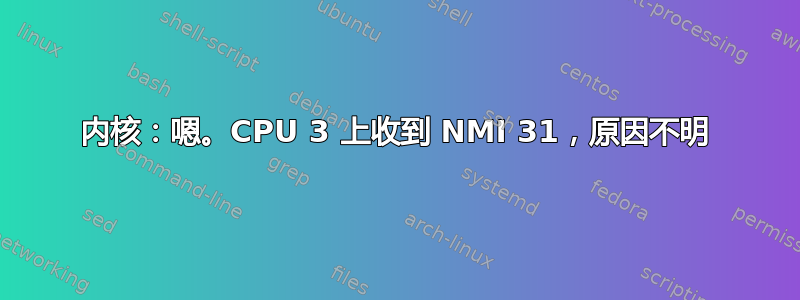 内核：嗯。CPU 3 上收到 NMI 31，原因不明