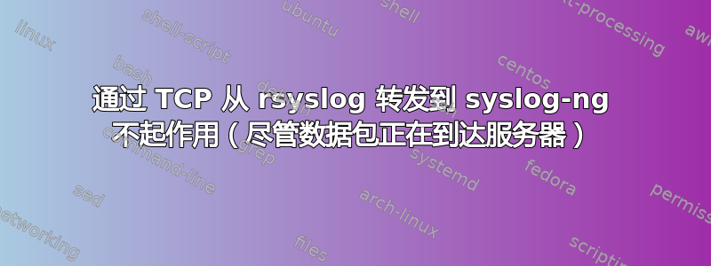 通过 TCP 从 rsyslog 转发到 syslog-ng 不起作用（尽管数据包正在到达服务器）