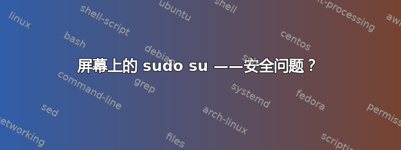 屏幕上的 sudo su ——安全问题？